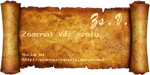 Zsarnai Vászoly névjegykártya